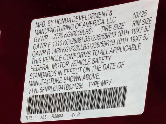 new 2026 Honda Odyssey car, priced at $50,996