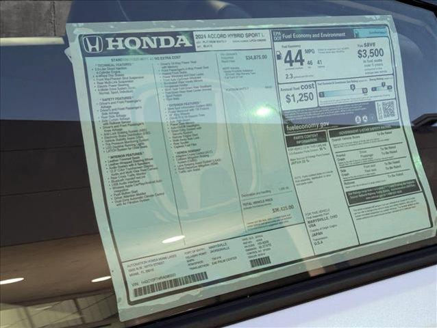 new 2024 Honda Accord Hybrid car, priced at $36,425