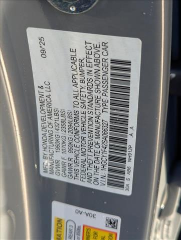 new 2025 Honda Accord car, priced at $30,823