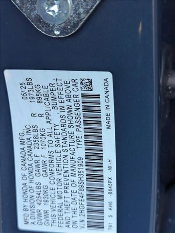 new 2025 Honda Civic Hybrid car, priced at $30,555