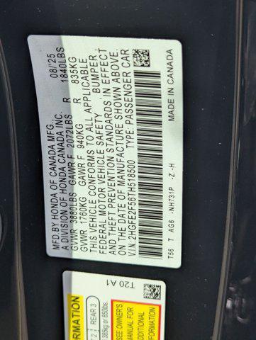 new 2026 Honda Civic car, priced at $26,603
