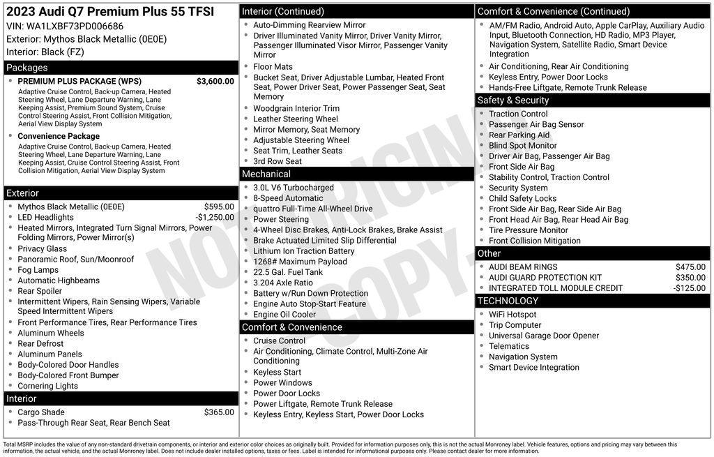 used 2023 Audi Q7 car, priced at $36,975