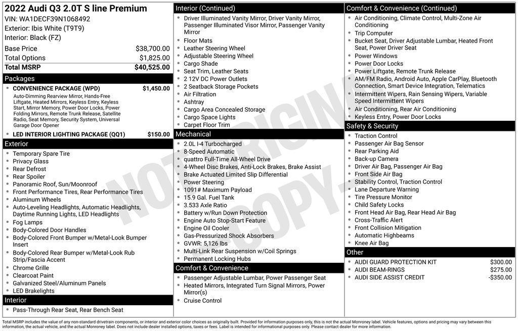 used 2022 Audi Q3 car, priced at $24,721