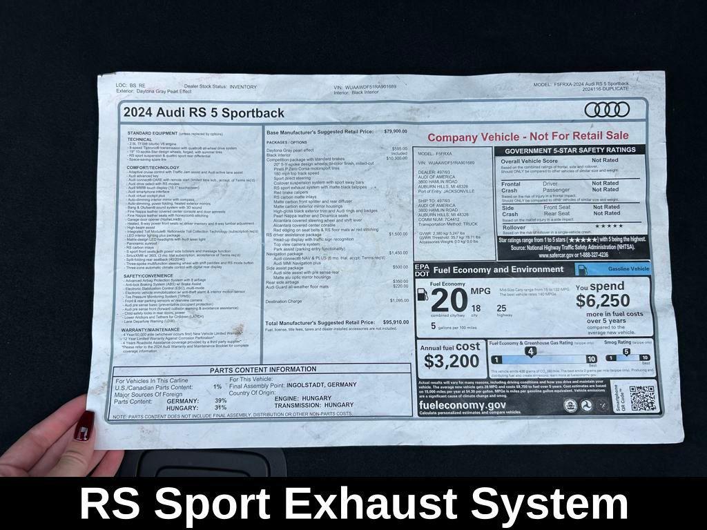 used 2024 Audi RS 5 car, priced at $84,994