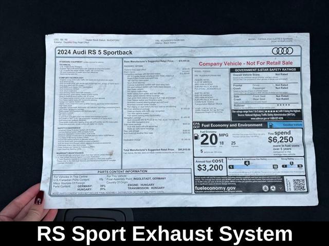 used 2024 Audi RS 5 car, priced at $84,994
