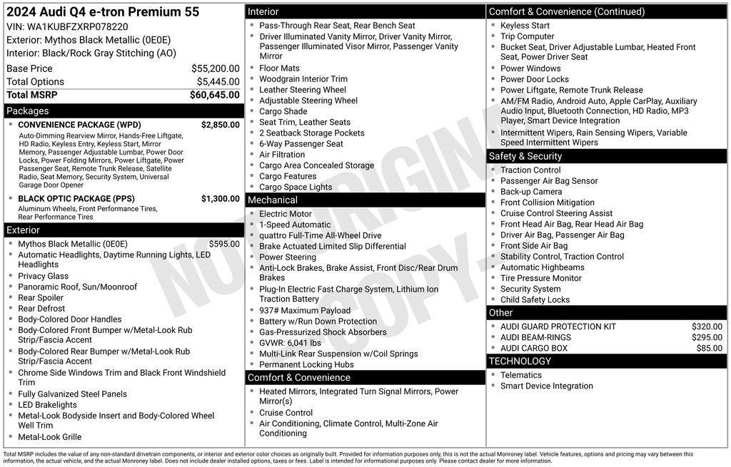 used 2024 Audi Q4 e-tron car, priced at $33,940