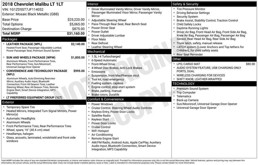 used 2018 Chevrolet Malibu car, priced at $10,661