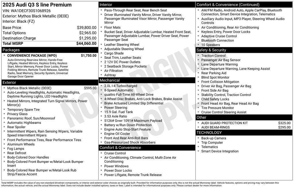 used 2025 Audi Q3 car, priced at $34,928