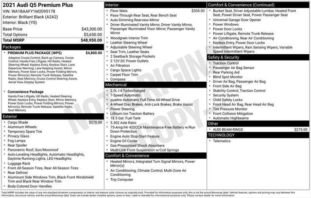 used 2021 Audi Q5 car, priced at $20,985
