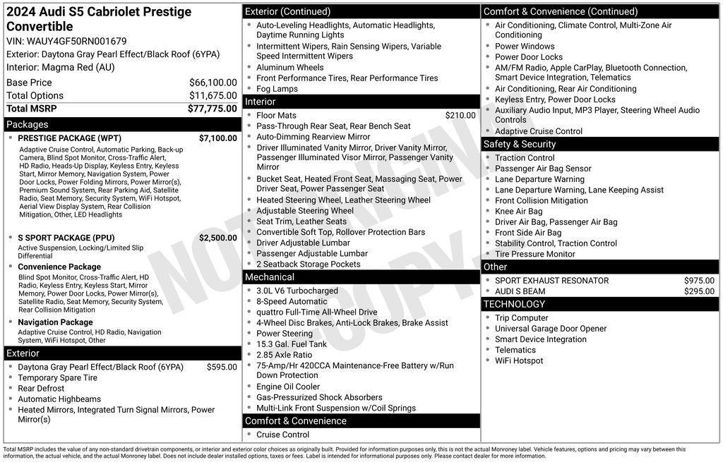 used 2024 Audi S5 car, priced at $65,517