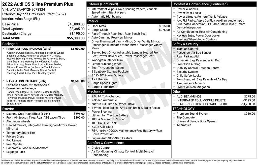used 2022 Audi Q5 car, priced at $26,916