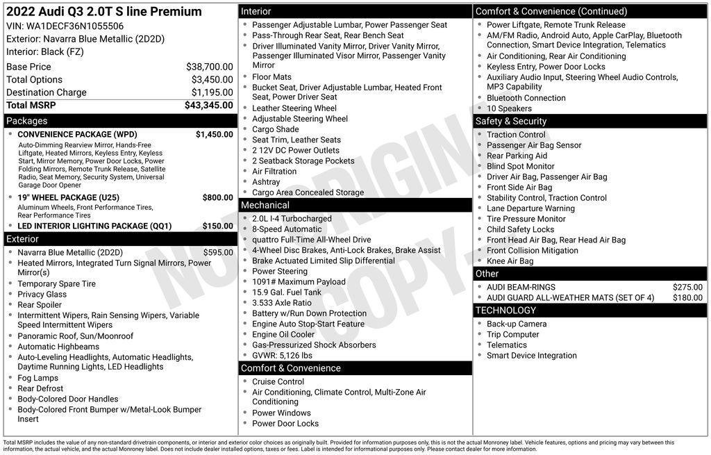 used 2022 Audi Q3 car, priced at $25,464