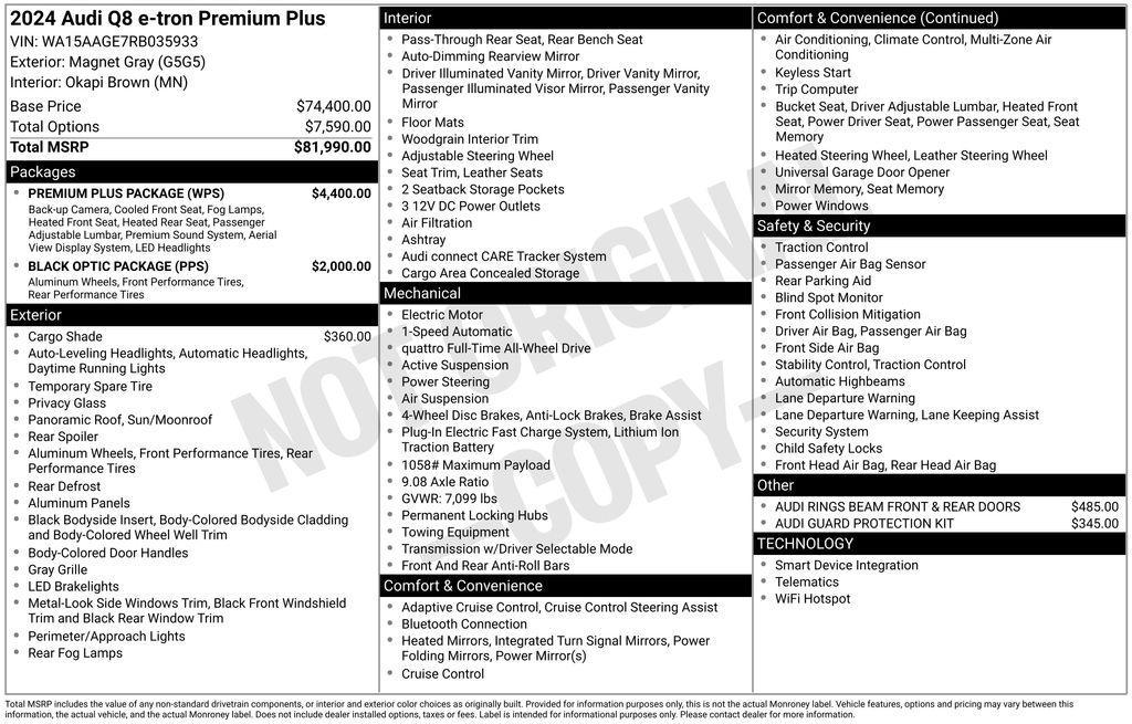 used 2024 Audi Q8 e-tron car, priced at $37,899