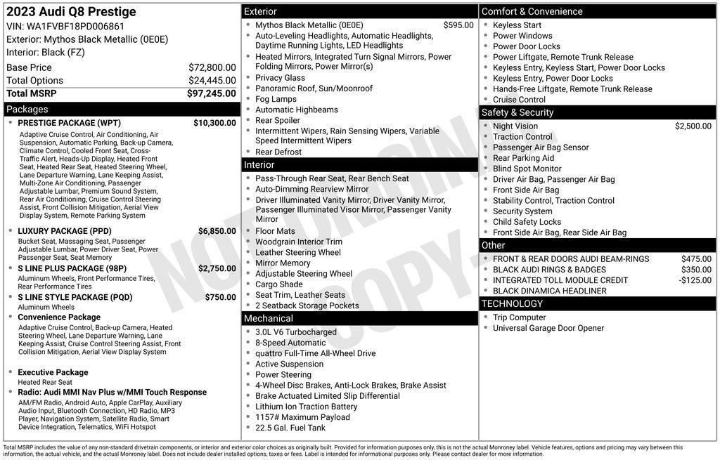 used 2023 Audi Q8 car, priced at $52,862