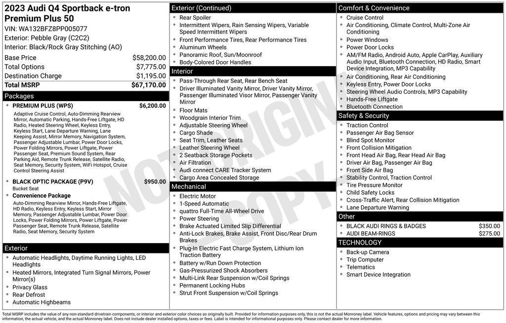 used 2023 Audi Q4 e-tron car, priced at $24,126
