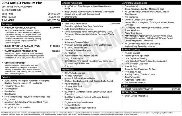 used 2024 Audi S4 car, priced at $49,465