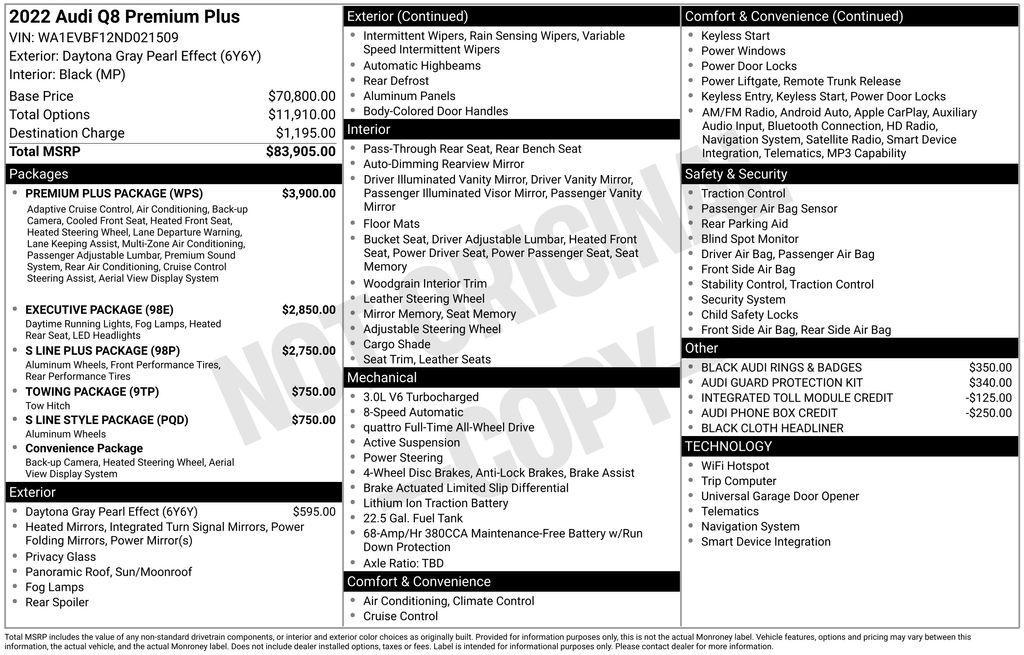 used 2022 Audi Q8 car