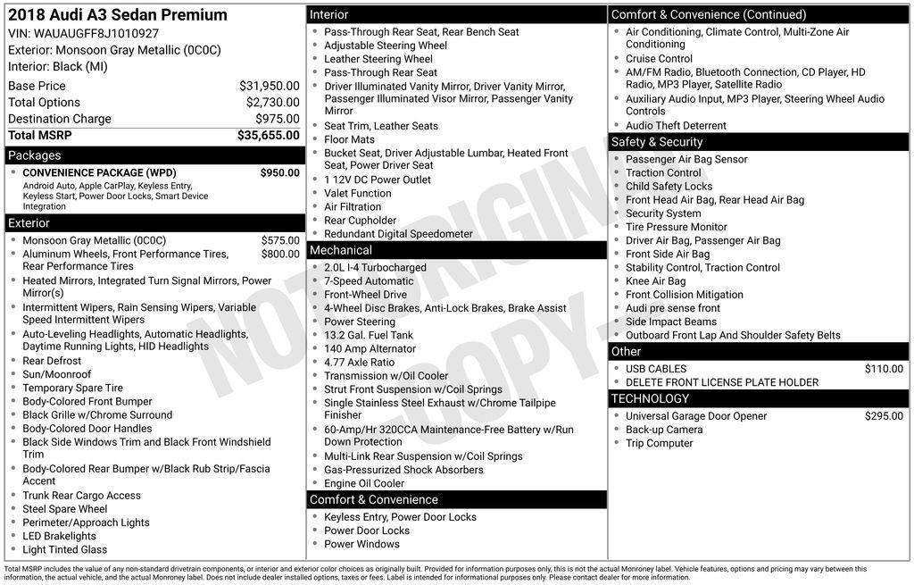 used 2018 Audi A3 car, priced at $11,998