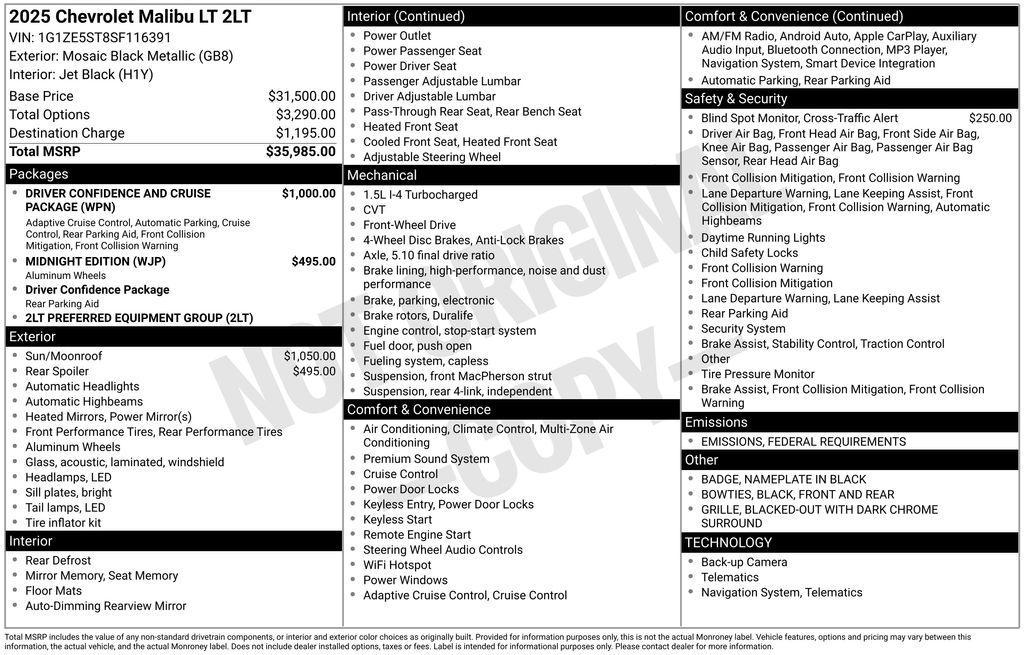 used 2025 Chevrolet Malibu car, priced at $24,991