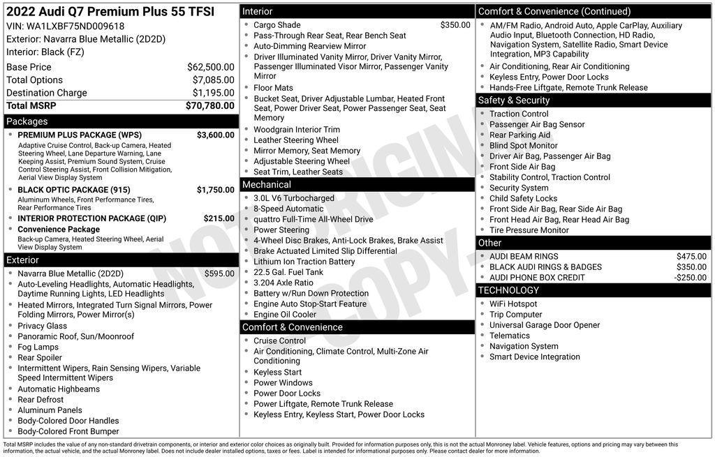 used 2022 Audi Q7 car