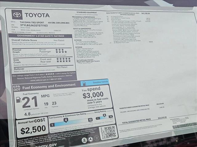 new 2025 Toyota Tacoma car, priced at $50,479