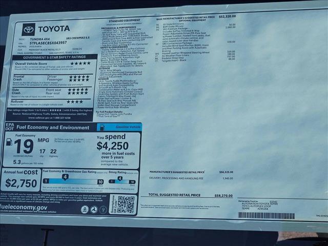 new 2025 Toyota Tundra car, priced at $51,824