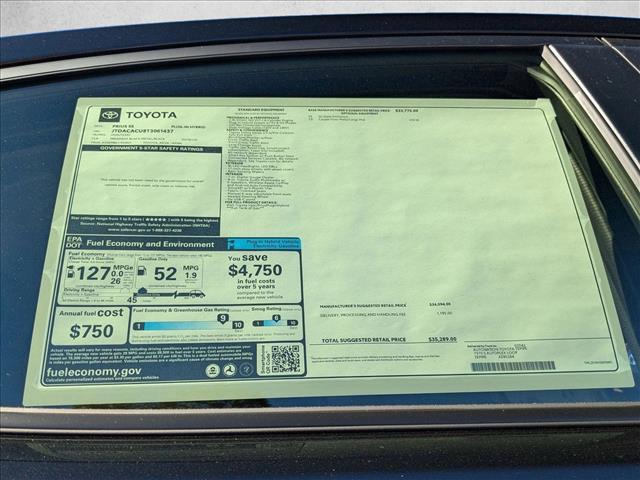 new 2026 Toyota Prius Plug-In Hybrid car, priced at $35,289