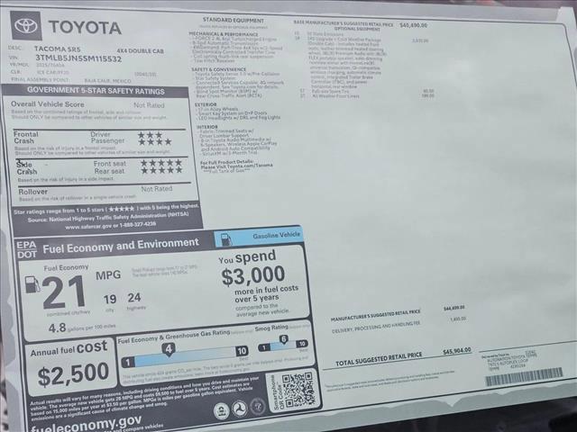 new 2025 Toyota Tacoma car, priced at $43,209