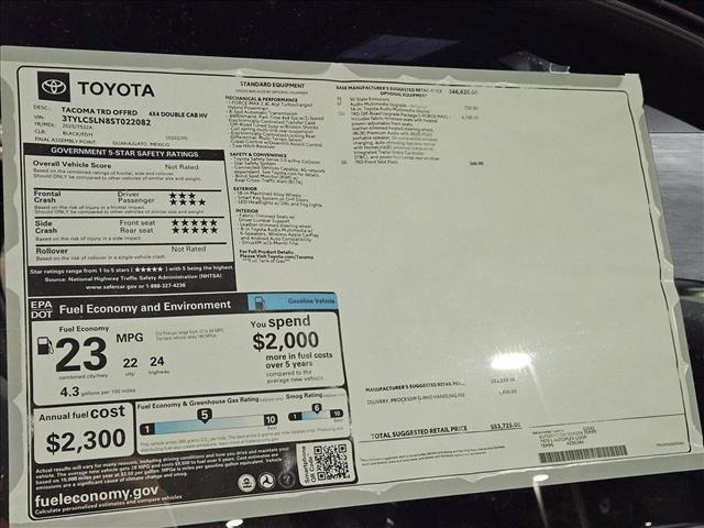 new 2025 Toyota Tacoma car, priced at $50,502