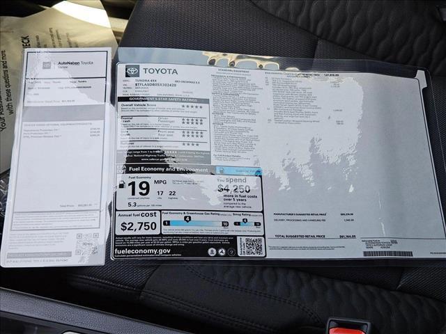 new 2025 Toyota Tundra car, priced at $53,981