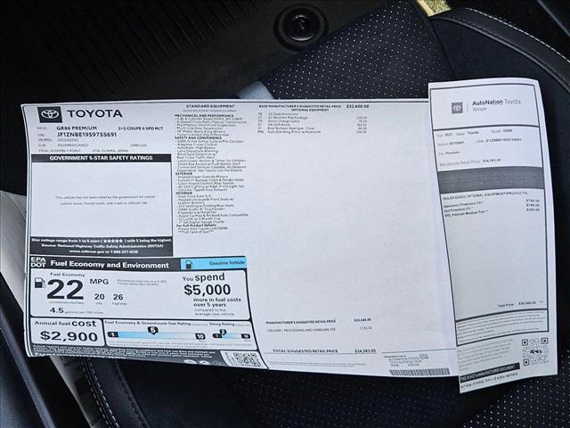 new 2025 Toyota GR86 car, priced at $34,583