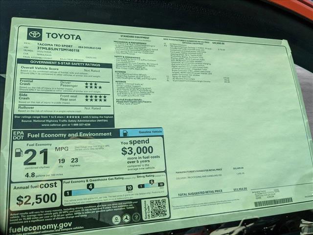 new 2025 Toyota Tacoma car, priced at $50,355