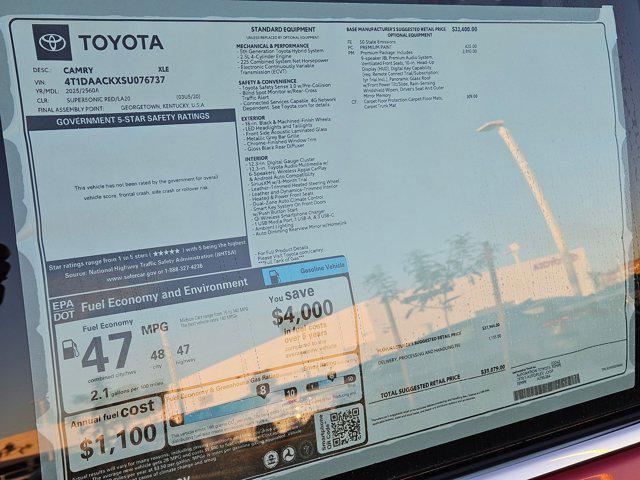 new 2025 Toyota Camry car, priced at $37,089