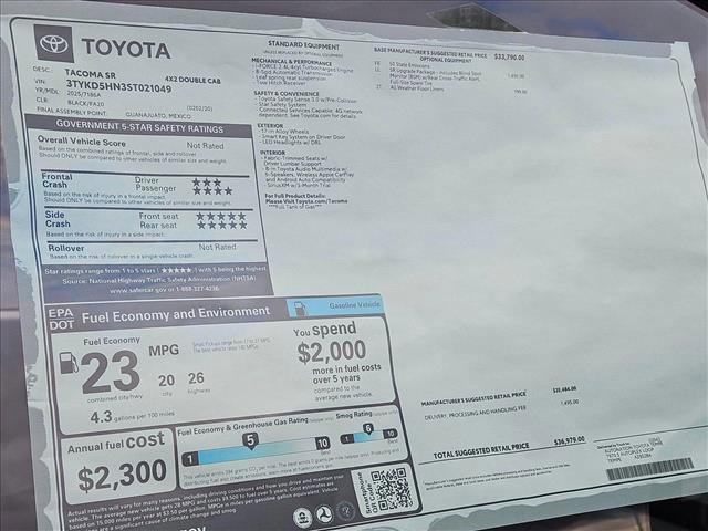 new 2025 Toyota Tacoma car, priced at $34,903