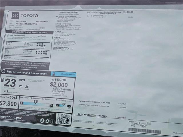 new 2025 Toyota Tacoma car, priced at $33,574