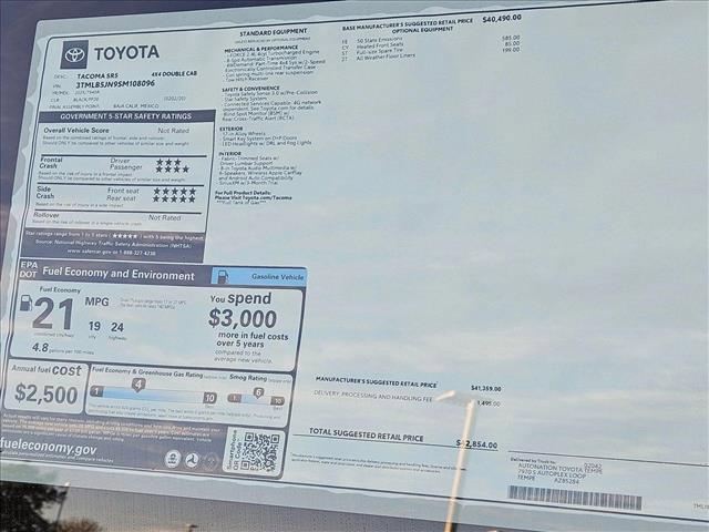 new 2025 Toyota Tacoma car, priced at $40,495