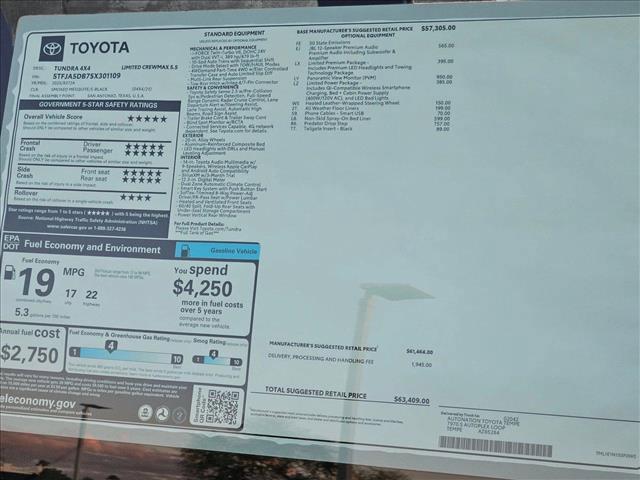 new 2025 Toyota Tundra car, priced at $56,688