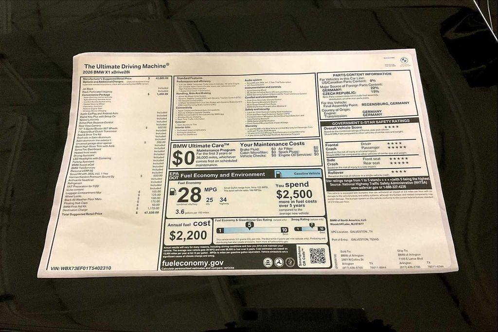 new 2026 BMW X1 car, priced at $47,530