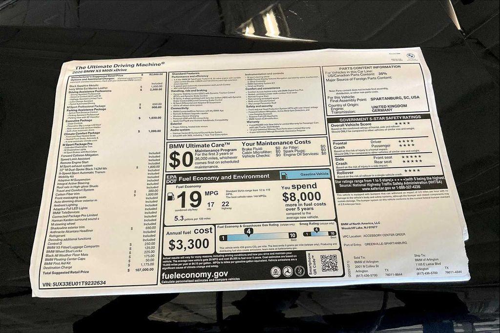 new 2026 BMW X5 car, priced at $107,000