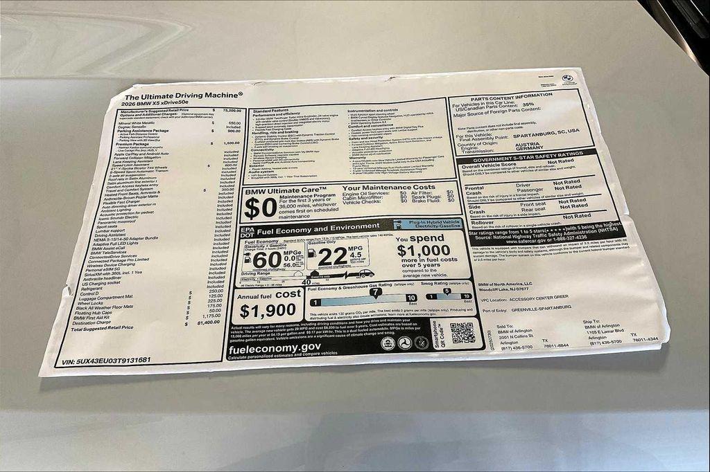 new 2026 BMW X5 PHEV car, priced at $81,400