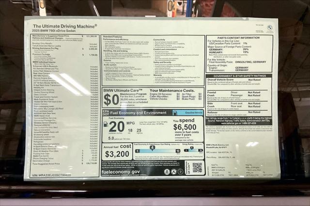 new 2025 BMW 760 car, priced at $126,710