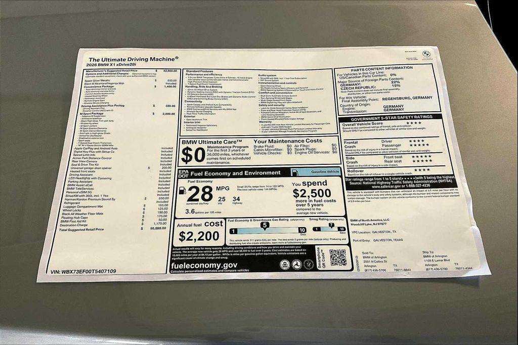 new 2026 BMW X1 car, priced at $50,080