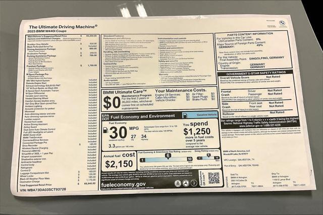 new 2025 BMW M440 car, priced at $69,940