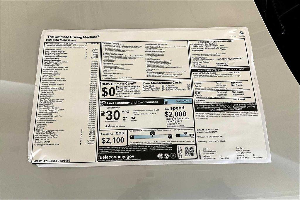 new 2026 BMW M440 car, priced at $71,940