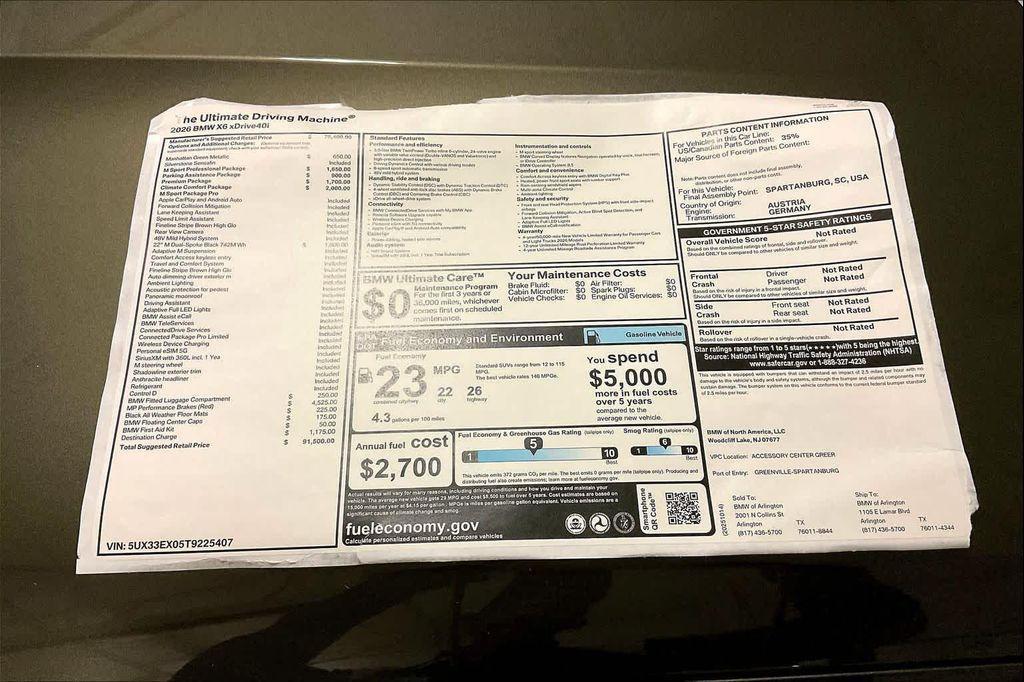 new 2026 BMW X6 car, priced at $91,500