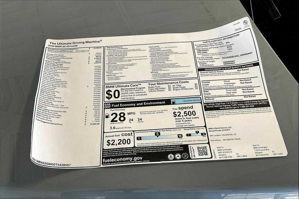 new 2026 BMW X2 car, priced at $55,695