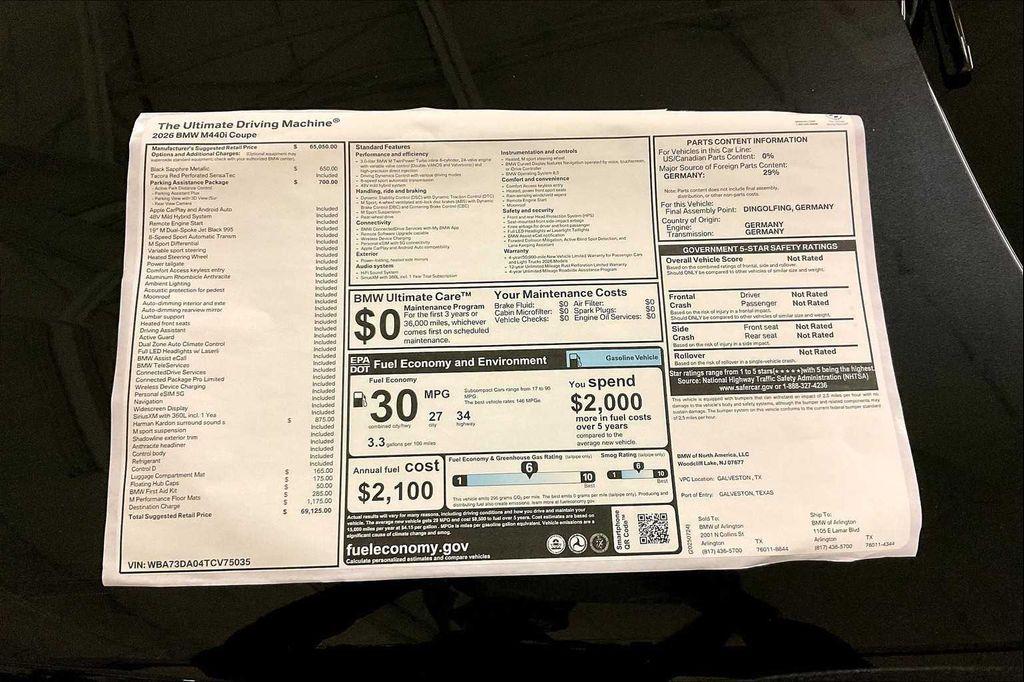new 2026 BMW M440 car, priced at $69,125