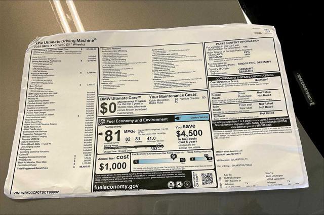 new 2025 BMW iX car, priced at $98,450