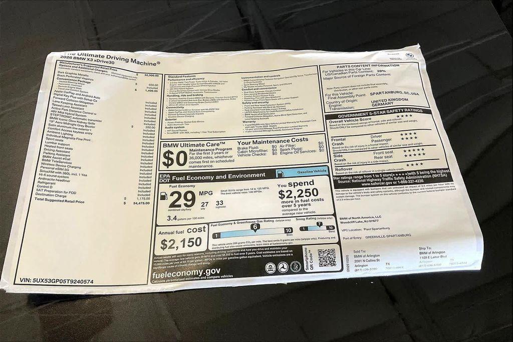 new 2026 BMW X3 car, priced at $54,475