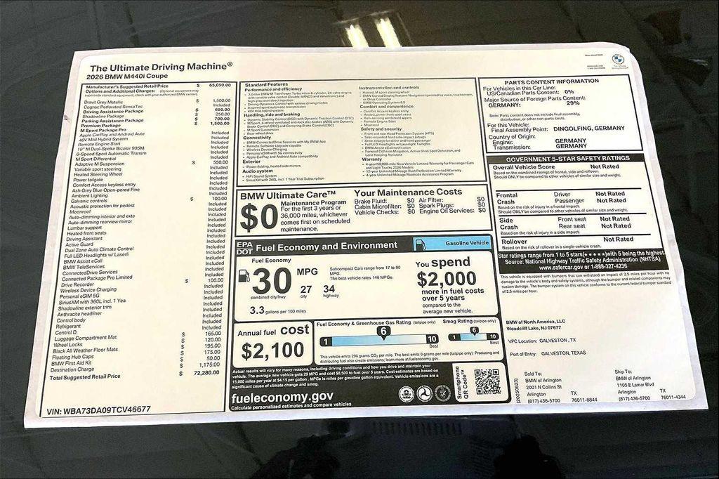 new 2026 BMW M440 car, priced at $72,280
